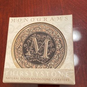 Letter M Thirsty stone coasters